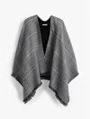 Tommy Hilfiger Glen Plaid Cape In Gray