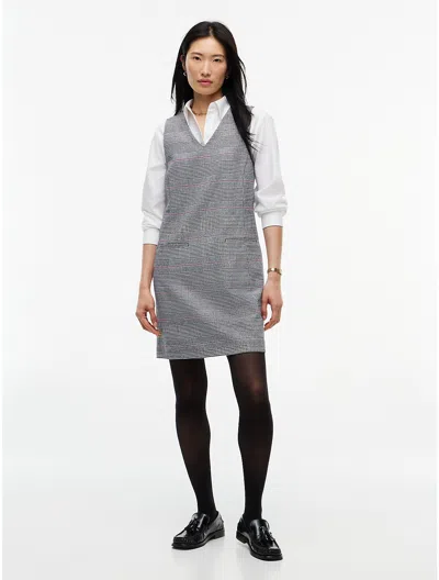 Tommy Hilfiger Glen Plaid Sleeveless Mini Dress In Gray