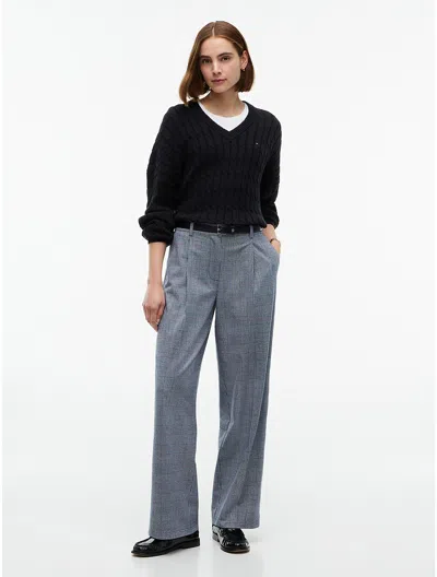 Tommy Hilfiger Glen Plaid Wide Leg Stretch Pant In Pattern