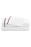 Tommy Hilfiger Printed Cotton Percale Sheet Set In White