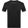 Tommy Hilfiger Global Stripe Cuffs T Shirt Black