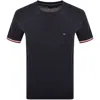 Tommy Hilfiger Global Stripe Cuffs T Shirt Navy