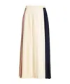 Tommy Hilfiger Global Striped Pleated Mid-length Skirt In White