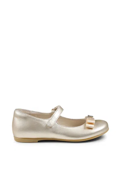 Tommy Hilfiger Kids' Gold Ballerinas For Girl With Bow