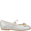 TOMMY HILFIGER GOLD BALLERINES FOR GIRL WITH BOW AND LOGO