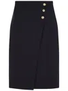 TOMMY HILFIGER TOMMY HILFIGER GOLD BUTTON MIDI SKIRT CLOTHING