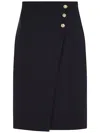 Tommy Hilfiger Gold Button Midi Skirt Clothing In Blue