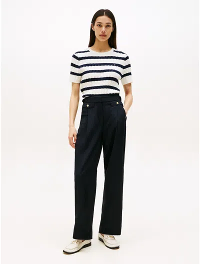 Tommy Hilfiger Gold Button Wide In Blue