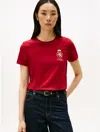 Tommy Hilfiger Gold Crest Logo T In Red