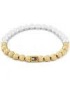Tommy Hilfiger Gold-tone Colored Beaded Bracelet In Gold,white