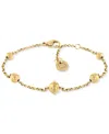 Tommy Hilfiger Gold-tone Stainless Steel Metallic Orb Station Link Bracelet In Gold