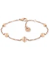 Tommy Hilfiger Gold-tone Stainless Steel Orb Station Bracelet In Carnation
