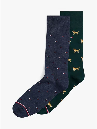 Tommy Hilfiger Golden Retriever Trouser Sock 2 In Blue