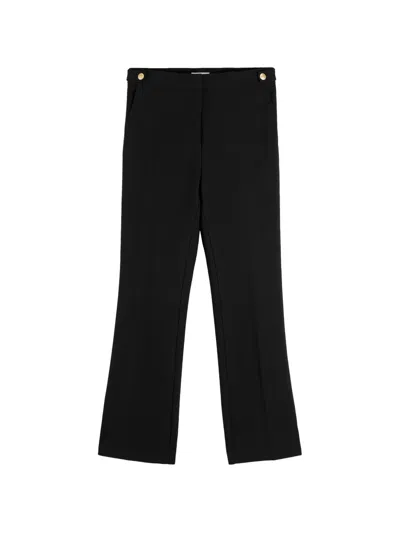 Tommy Hilfiger Gold-tone Buttoned Bootcut Trousers In Black
