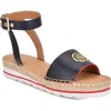Tommy Hilfiger Goni Womens Faux Leather Strappy Espadrilles In Black