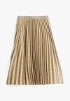 Tommy Hilfiger Gonna Fluid Pleated Pull On Midi Skirt In Beige