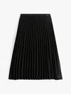 Tommy Hilfiger Gonna Fluid Pleated Pull On Midi Skirt In Nero