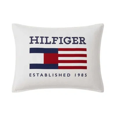 Tommy Hilfiger Graphic 1985 Blue Cotton Throw Pillow