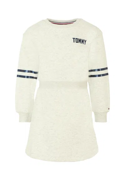 Tommy Hilfiger Kids' Gray Dress For Girl With Logo In White