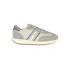 Tommy Hilfiger Brown Leather Men Sneaker In Gray