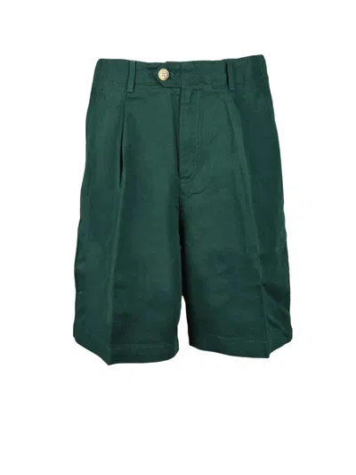 Tommy Hilfiger Green Cotton-linen Tailored Shorts