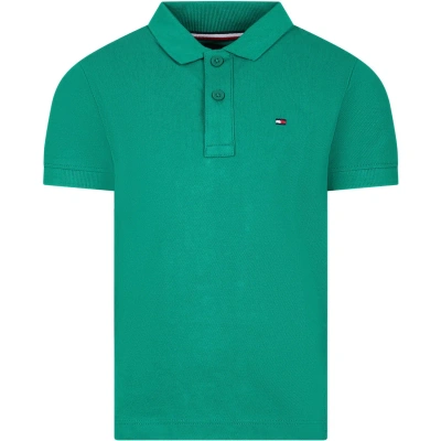 Tommy Hilfiger Kids' Green Polo Shirt For Boy With Logo