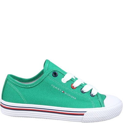 Tommy Hilfiger Green Sneakers For Kids With Logo