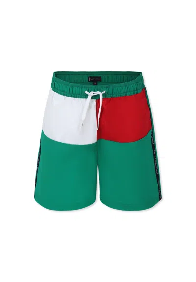 Tommy Hilfiger Kids' Green Swim Shorts For Boy With Logo