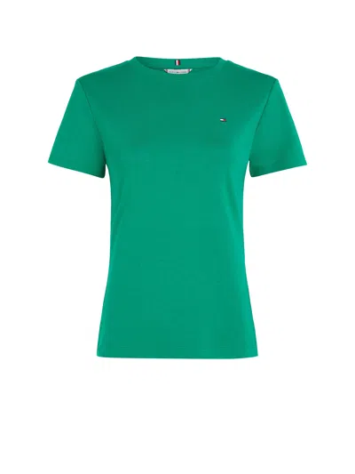 Tommy Hilfiger Green T-shirt With Mini Logo In Olympic Green