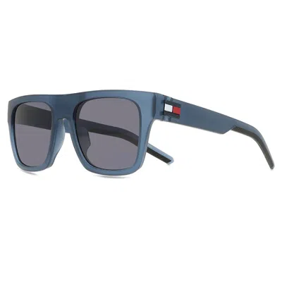 Tommy Hilfiger Grey Browline Men's Sunglasses Th 1976/s 0fll/ir 52 In Blue