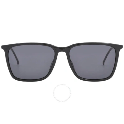 Tommy Hilfiger Grey Rectangular Men's Sunglasses Th 1652/g/s 0807/ir 55 In Black / Grey