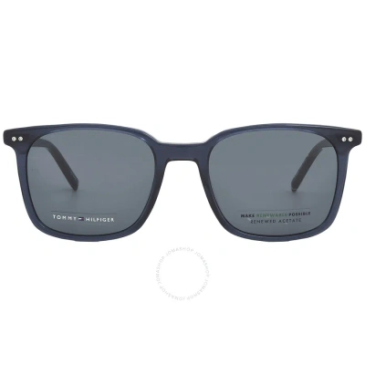 Tommy Hilfiger Grey Shield Men's Sunglasses Th 1938/s 0pjp/ir 53 In Blue / Grey