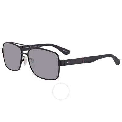 Tommy Hilfiger Grey Silver Mirror Navigator Men's Sunglasses Th 1521/s 0bsc/t4 59 In Silver Tone