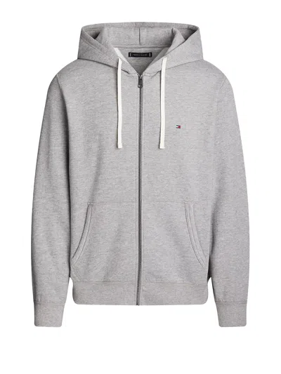 Tommy Hilfiger Grey Zip-up Logo Sweatshirt