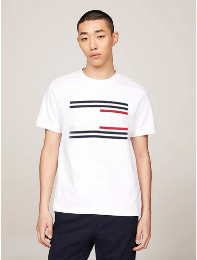 Tommy Hilfiger Grosgrain Flag Graphic T In White
