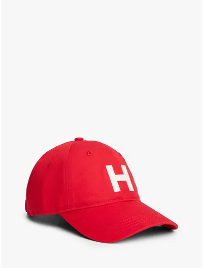 Tommy Hilfiger H Logo Patch Baseball Cap In Red