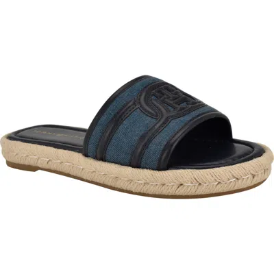 Tommy Hilfiger Hadjea Espadrille Slide Sandal In Vintage Blue/marine