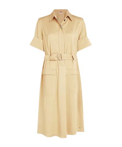 Tommy Hilfiger Half-open Collar Dress In Nude