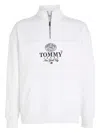 Tommy Hilfiger Half-zip Panelled Sweatshirt In White