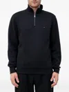 Tommy Hilfiger Half-zip Sweatshirt In Black