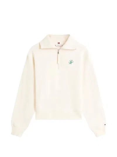 Tommy Hilfiger Half-zip Sweatshirt In Neutral