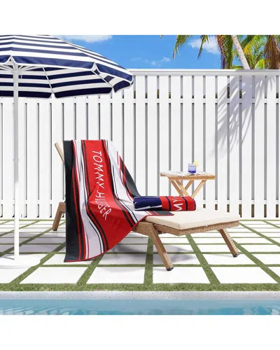 Tommy Hilfiger Hampton Stripe Cotton Velour Beach Towel