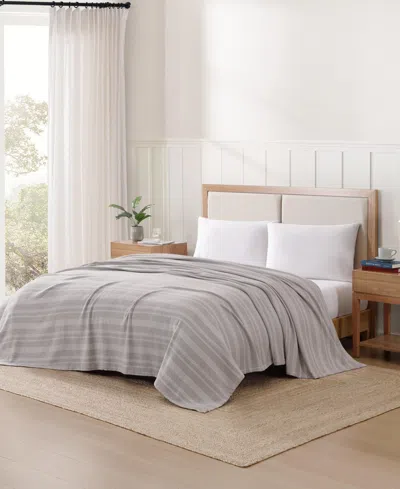 TOMMY HILFIGER HARBOR STRIPE COTTON YARN DYED BLANKET, TWIN