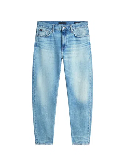 Tommy Hilfiger Harlem Regular-fit Faded-effect Straight-leg Denim Jeans In Blue