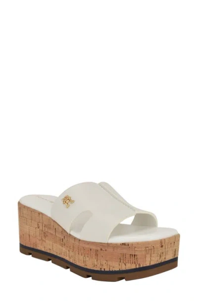 Tommy Hilfiger Heliena Platform Wedge Slide Sandal In Multi