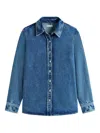Tommy Hilfiger Heritage Buttoned Denim Shirt In Blue