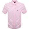 Tommy Hilfiger Flex Poplin Solid Short Sleeve Mens Shirt
