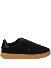 Tommy Hilfiger Heritage Suede Leather Sneakers In Black