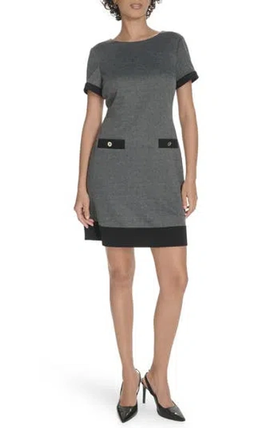 Tommy Hilfiger Herringbone Knit Sheath Dress In Blue