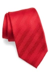 Tommy Hilfiger Herringbone Solid Stripe Tie In Red/red